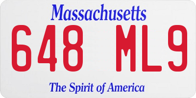 MA license plate 648ML9