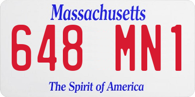 MA license plate 648MN1