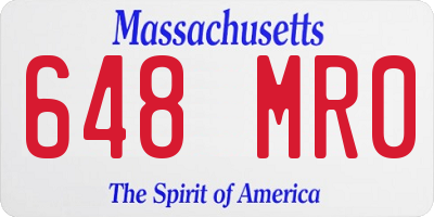 MA license plate 648MR0