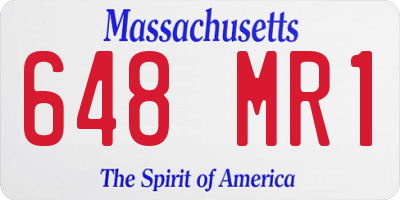 MA license plate 648MR1