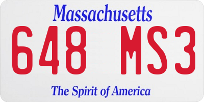MA license plate 648MS3