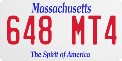 MA license plate 648MT4