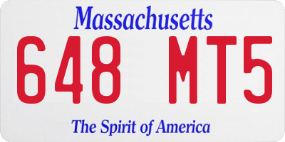 MA license plate 648MT5