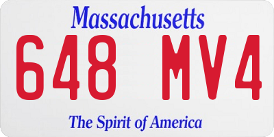 MA license plate 648MV4