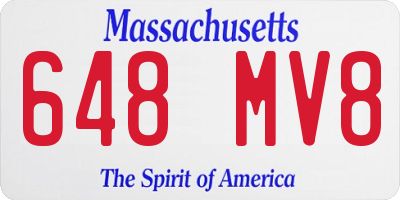 MA license plate 648MV8