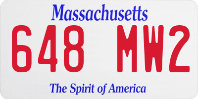 MA license plate 648MW2
