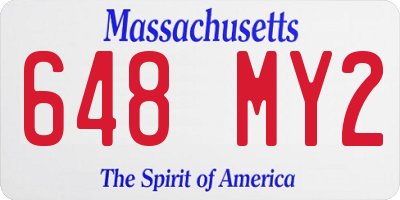 MA license plate 648MY2