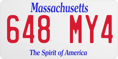 MA license plate 648MY4