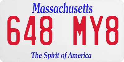 MA license plate 648MY8