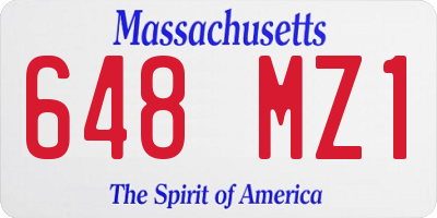 MA license plate 648MZ1