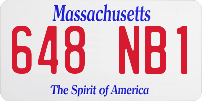 MA license plate 648NB1