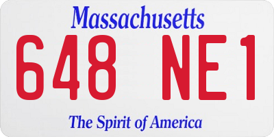 MA license plate 648NE1