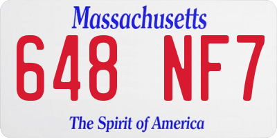 MA license plate 648NF7