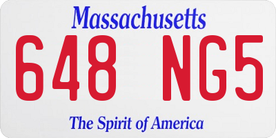 MA license plate 648NG5