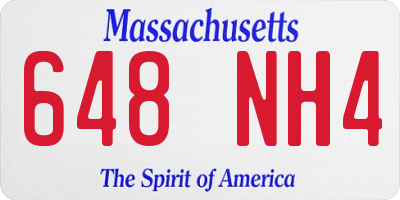 MA license plate 648NH4