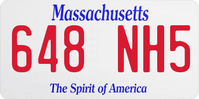 MA license plate 648NH5
