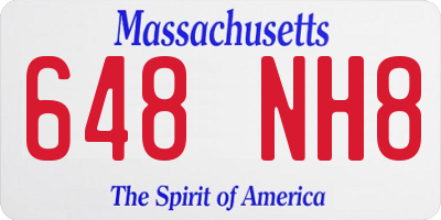 MA license plate 648NH8