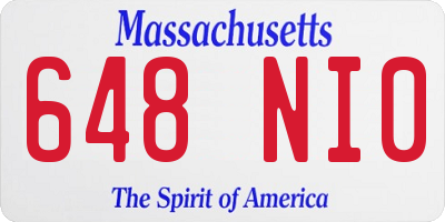 MA license plate 648NI0