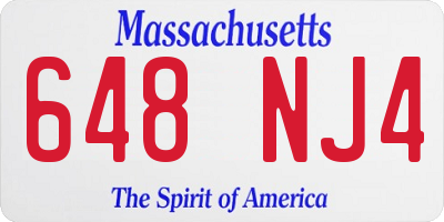 MA license plate 648NJ4