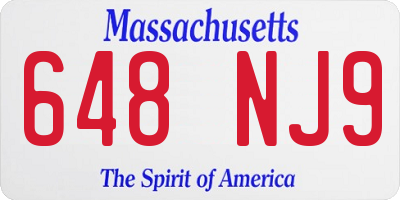 MA license plate 648NJ9