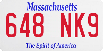 MA license plate 648NK9