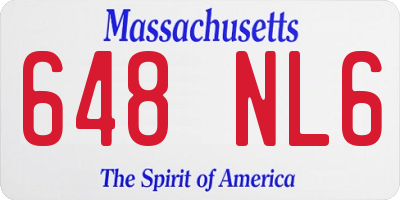 MA license plate 648NL6