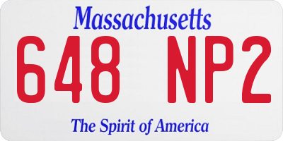MA license plate 648NP2