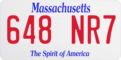 MA license plate 648NR7