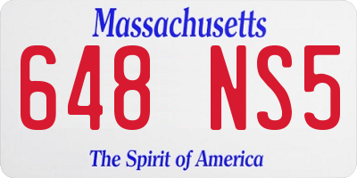 MA license plate 648NS5