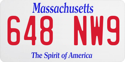 MA license plate 648NW9