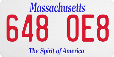 MA license plate 648OE8