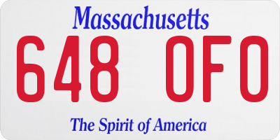 MA license plate 648OF0