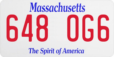 MA license plate 648OG6