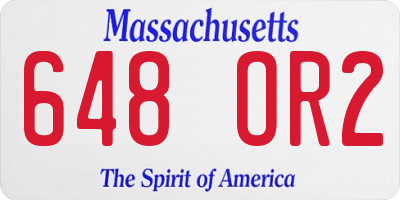 MA license plate 648OR2
