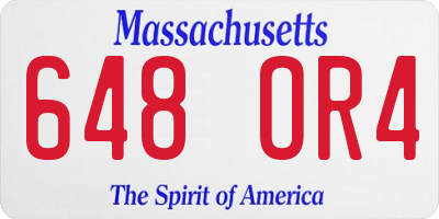 MA license plate 648OR4