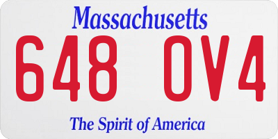 MA license plate 648OV4