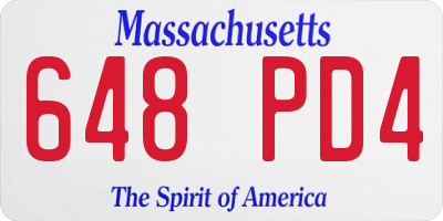 MA license plate 648PD4