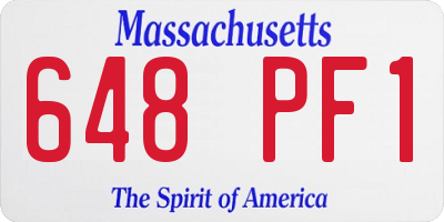 MA license plate 648PF1