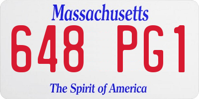MA license plate 648PG1