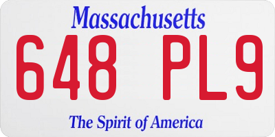 MA license plate 648PL9