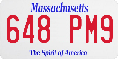 MA license plate 648PM9