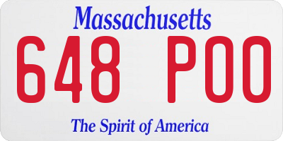 MA license plate 648PO0