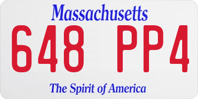 MA license plate 648PP4