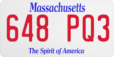 MA license plate 648PQ3