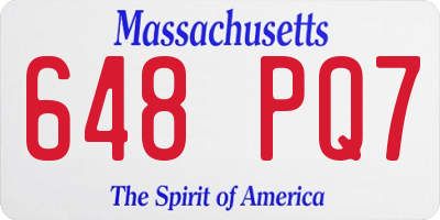 MA license plate 648PQ7