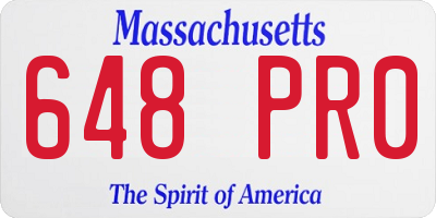 MA license plate 648PR0