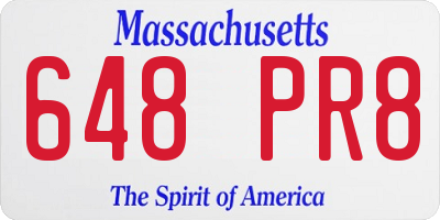 MA license plate 648PR8