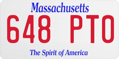 MA license plate 648PT0