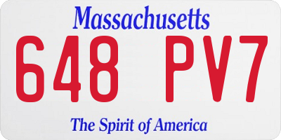 MA license plate 648PV7