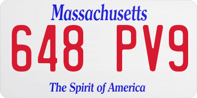 MA license plate 648PV9